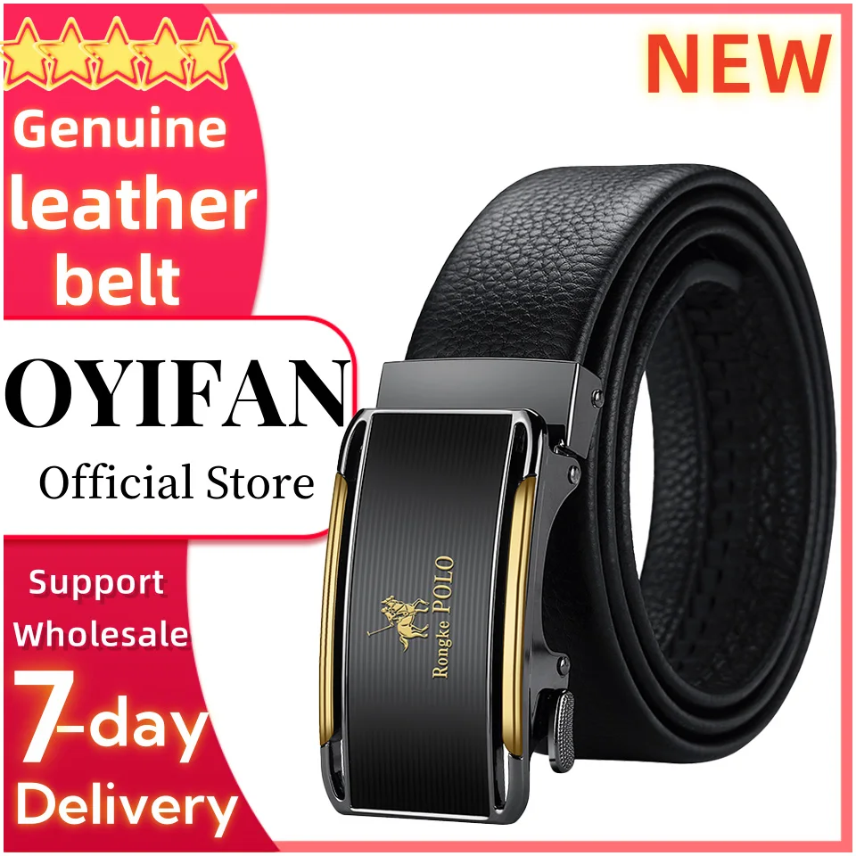 OYIFAN Belts Famous Brand Belt Men Mens Belts Quality Genuine Luxury Leather Belt for men Belt Male Strap Male Metal Automatic-animated-img