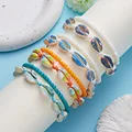 Bohemia Shell Anklet For Women Colorful Rice Beads Handmade Braided Rope Bracelet On Leg Beach Barefoot Sandal Leg Chain Jewelry preview-2