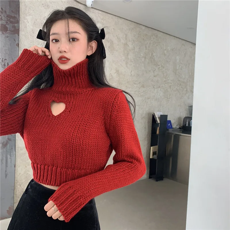 Women's Turtleneck Cropped Sweater 