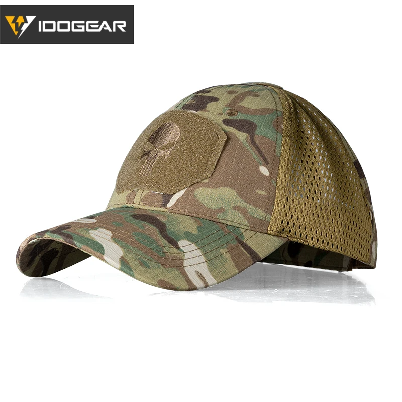 IDOGEAR Skull Baseball Cap Dad Hat Sun Hats Headwear Camo Hunting Sports Caps 3613-animated-img