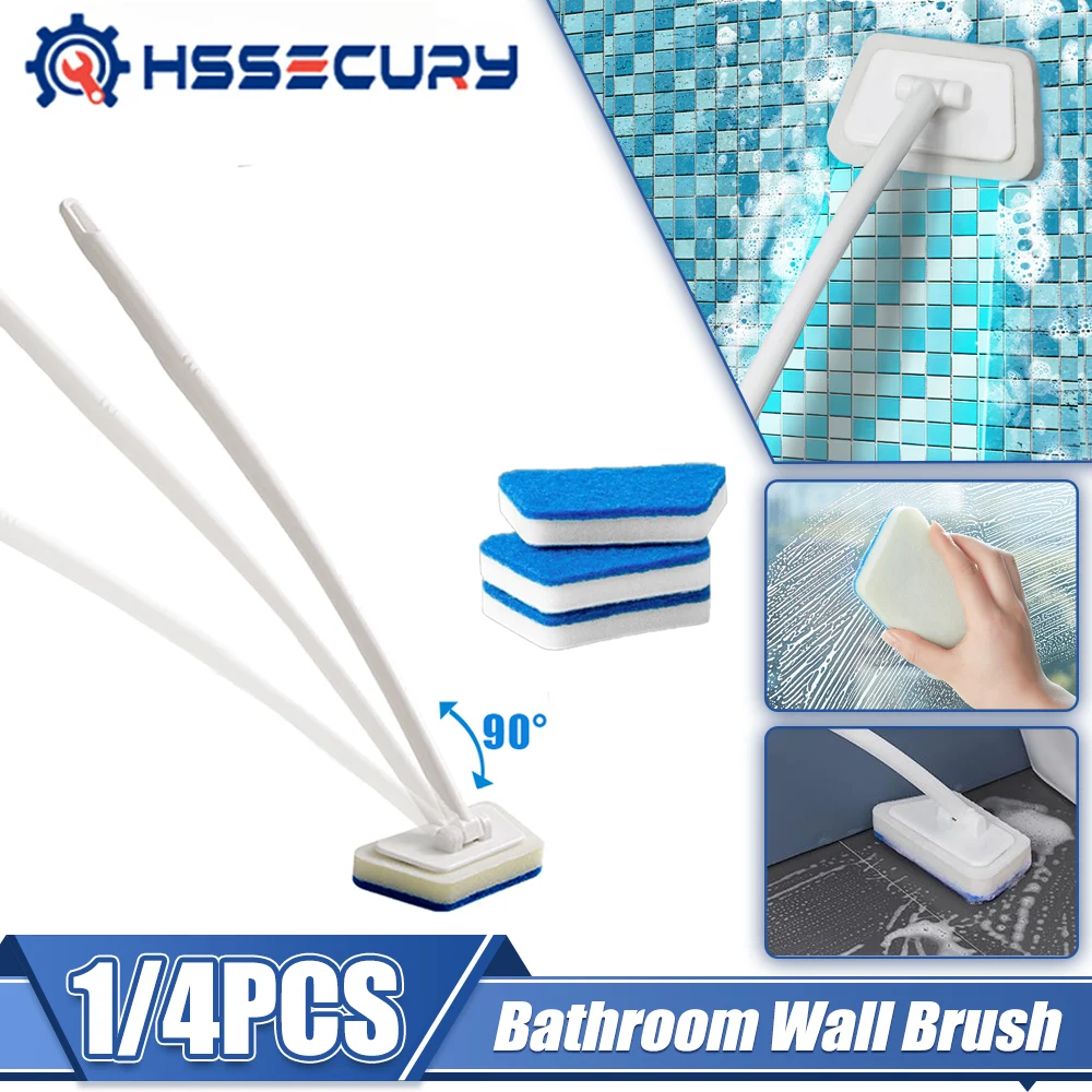 Multi-functional Bathroom Wall Brush, Long Handle Removable