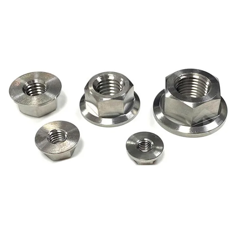 Titanium Flange Nuts Hex 6Al-4V DIN6923 Grade 5 M5 M6 M7 M8 M10 M12 M14 M16 M18 M20-animated-img