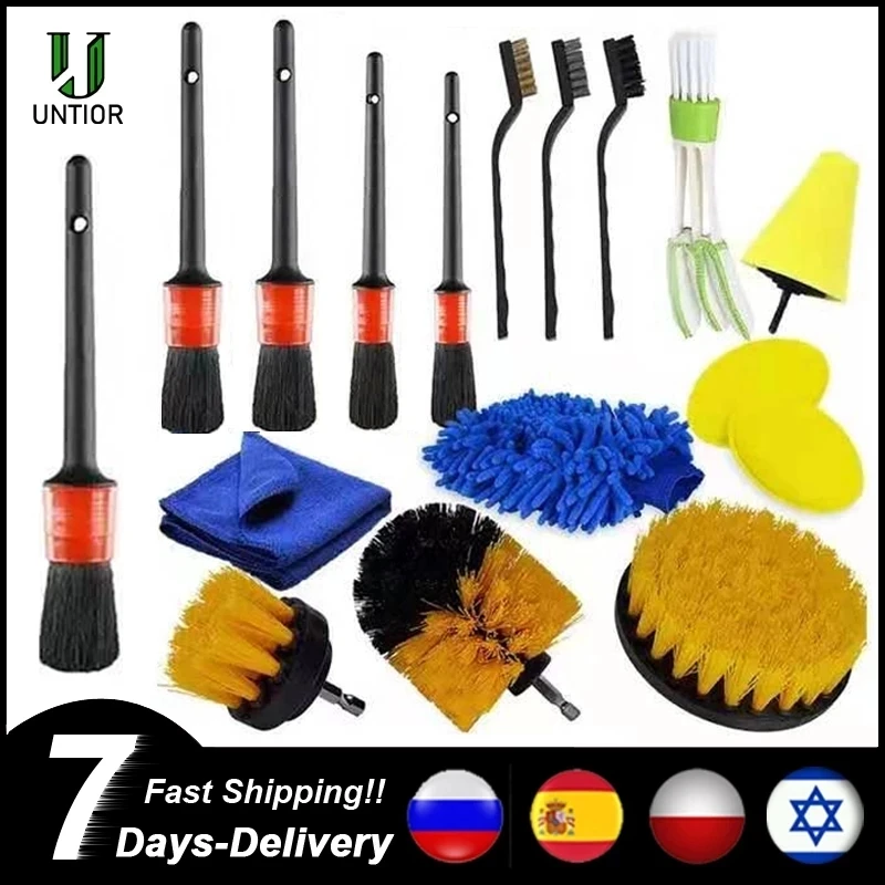 New Car Truck RVs SUV Drill Wash Brush Mop Kit Mitt Sponge Telescoping Long  Handle Chenille Broom Detailing Wheel Cleaning Tools