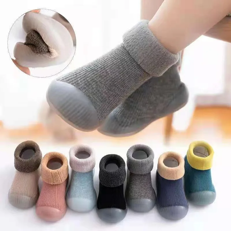 Winter Baby Sock Shoes Toddler Boy Girl Thickened Boots Kids Anti-Slip Sneaker Newborn Indoor Shoes Floor Footwear First Walkers-animated-img