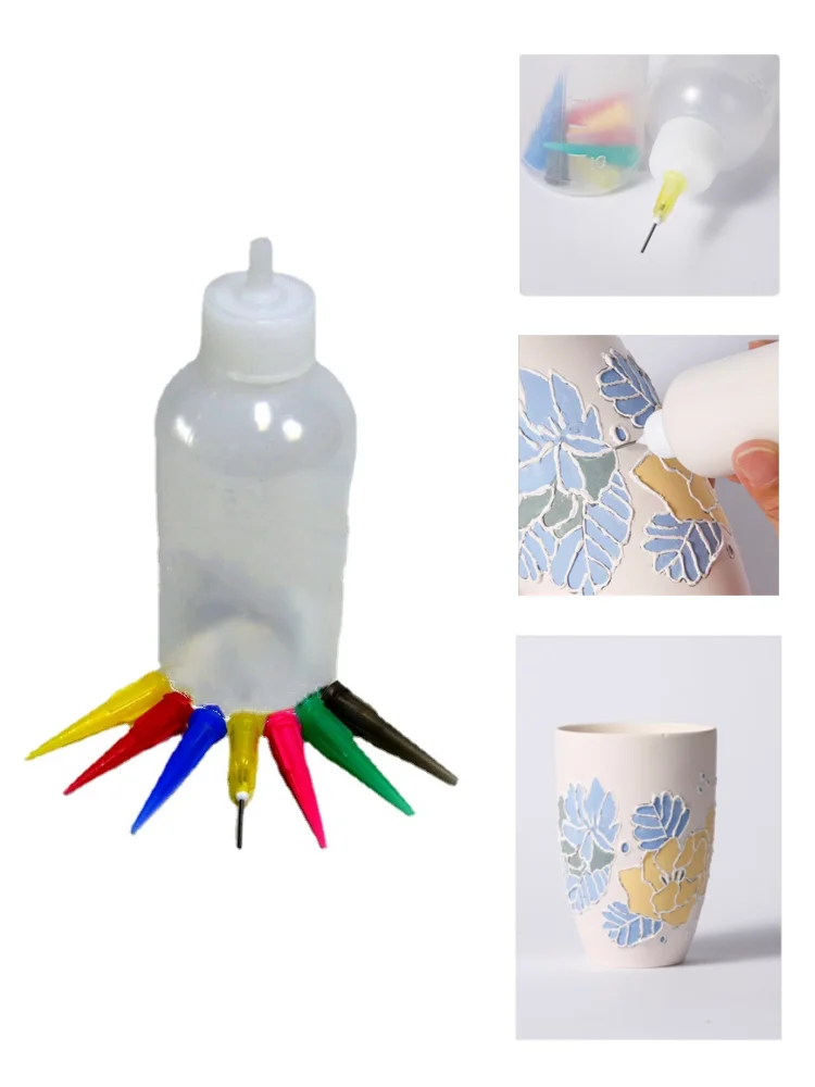 50ml Pottery Mud Painting Bottle Squeeze Mud Bottle Multi-needle