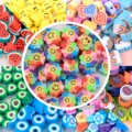 45Styles 10mm Polymer Clay Beads Heart Spacer Smiley Beads for Jewelry Making DIY Handmade Bracelet Necklace Accessories 30Pcs