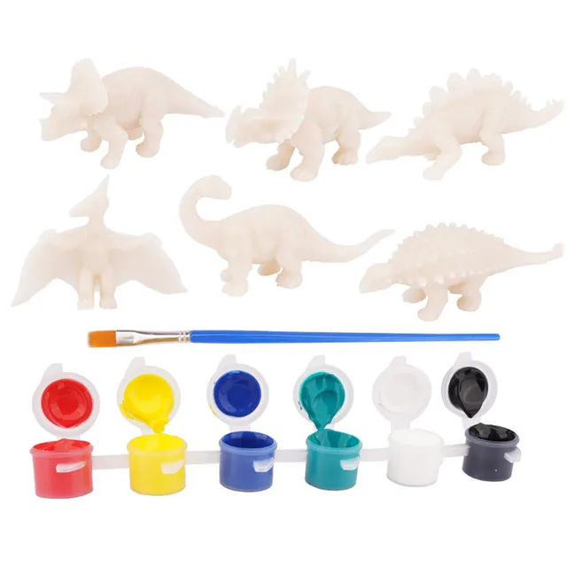 Fai Da Te Colorazione Pittura 3D Mini Animale Dinosauro Pterosauro Stegosauro Anchilosauro Modello Disegno Graffiti Bambini Bambini Giocattoli