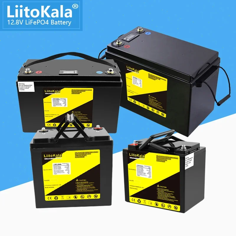 Liitokala 12v 200ah Lifepo4 Lithium Battery 4s 12.8v 200ah With Voltage  Display For 1200w Inverter Boat Golf Cart Ups - Battery Packs - AliExpress