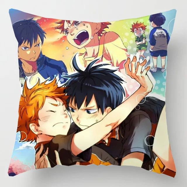 45*45CM Anime Haijiu Print Pillowcase Japan Wuye Hinata Shouyou