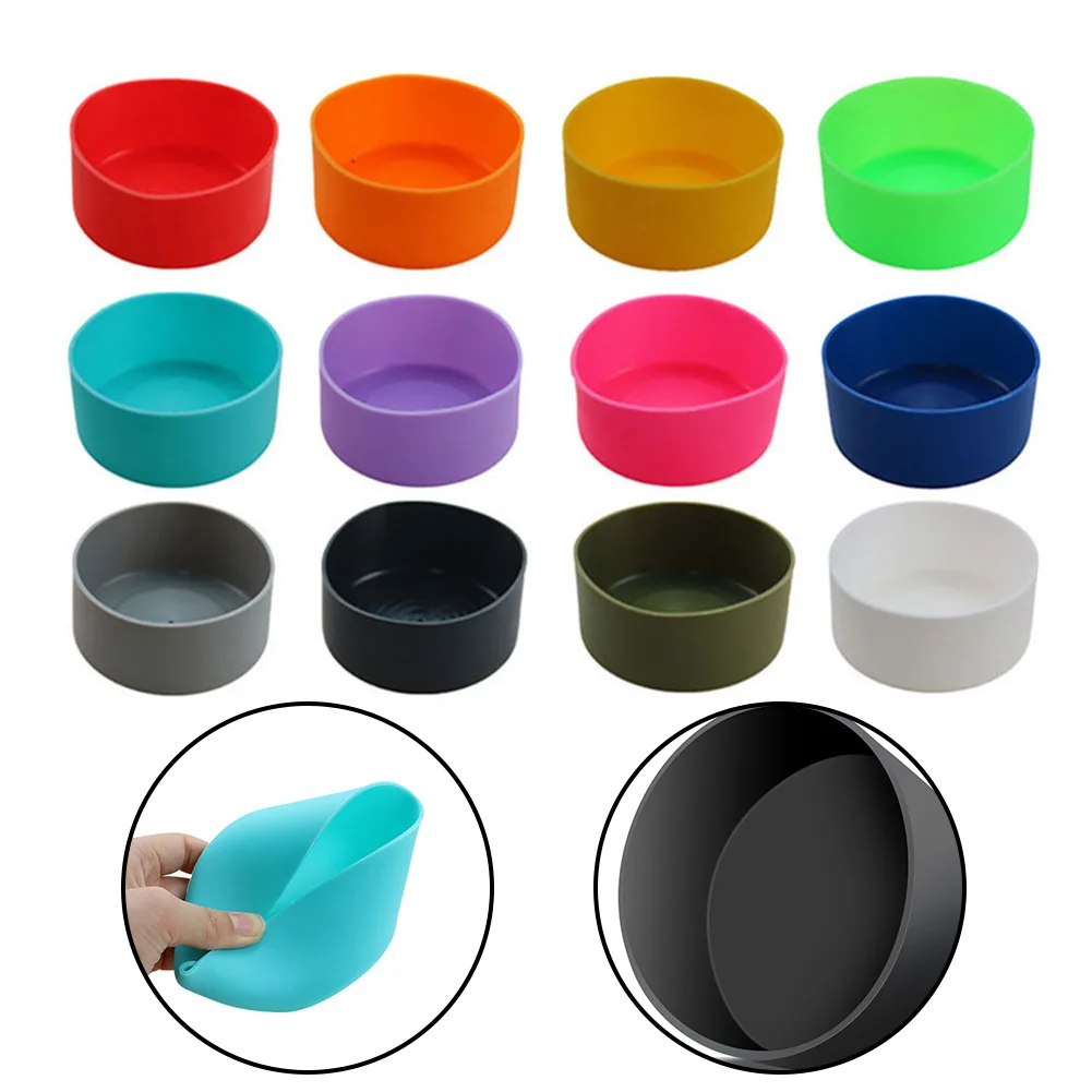 12-24oz 7.5cm Tumbler Boot Silicone Base Cup Universal Non-slip Mat Coaster  Anti-Slip Bottom Sleeve Covers for Water Bottle