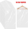 10/50/100Pcs Clear Plastic Garment Covers Dust-Proof Waterproof Clothing Covers Cleaner Bags 100x60cm Home Coat Suit Protector