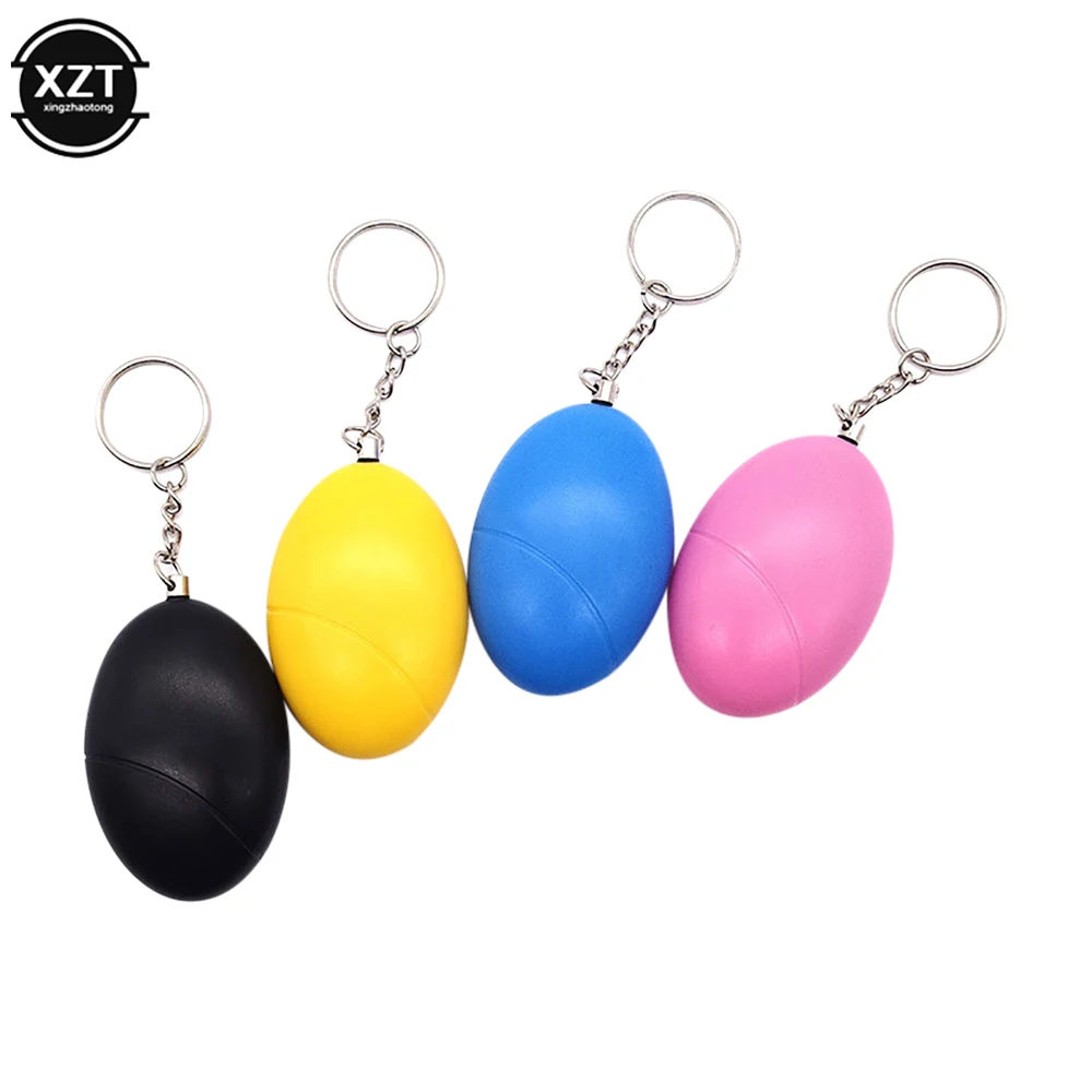 100dB Self Defense Alarm Security Protect Alert Personal Safety Scream Loud  Egg Shape Keychain Emergency Alarm For Child Elder-animated-img