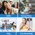 Wireless Selfie Stick Tripod Stand with Detachable Remote for iPhone Mobile Phone Tiktok Live Streaming preview-3