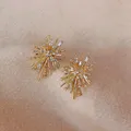 Sparking Snowflake Earrings For Women Shiny Zircon Imitation Pearl Firework Exquisite Earring Christmas New Year Party Jewelry preview-5