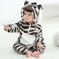 Cartoon Flannel Baby Rompers Blue Fox Dinosaur Penguin Pajamas Cotton Baby Boy Girl Animal Costume Baby Jumpsuit Kigurumi Outfit preview-4