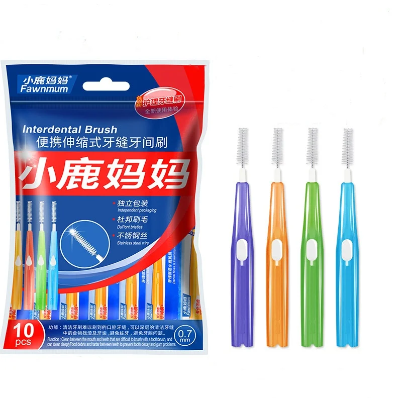 Dental Interdental Brush Clean Between Teeth Toothbrush Oral Tools Orthodontics Portable 0.6-1.2mm Cleaning Stains For Braces-animated-img