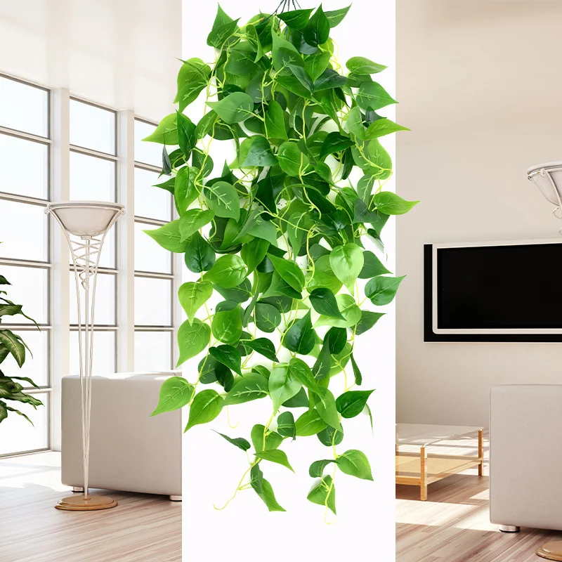 105cm 5 Forks Artificial Vines Plants Outdoor Plastic Creeper Green Ivy Wall Hanging Plants Branch For Home Garden Wedding Decor-animated-img