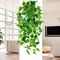 105 ס"מ 5 מזלגות מלאכותיים גפנים צמחי פלסטיק זוחלים קיר קיסוס ירוק תלוי ענפי צמחים לעיצוב חתונה ביתית