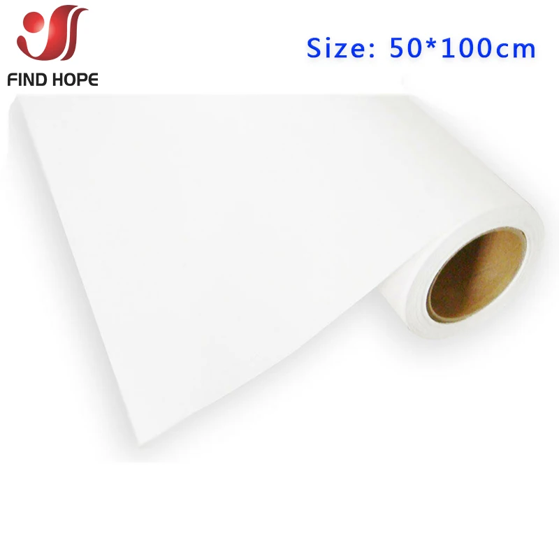 White Eco-Solvent Cutting Film Heat Transfer Vinyl Printing Dry Waterproof Iron On T-Shirts 50*100cm-animated-img