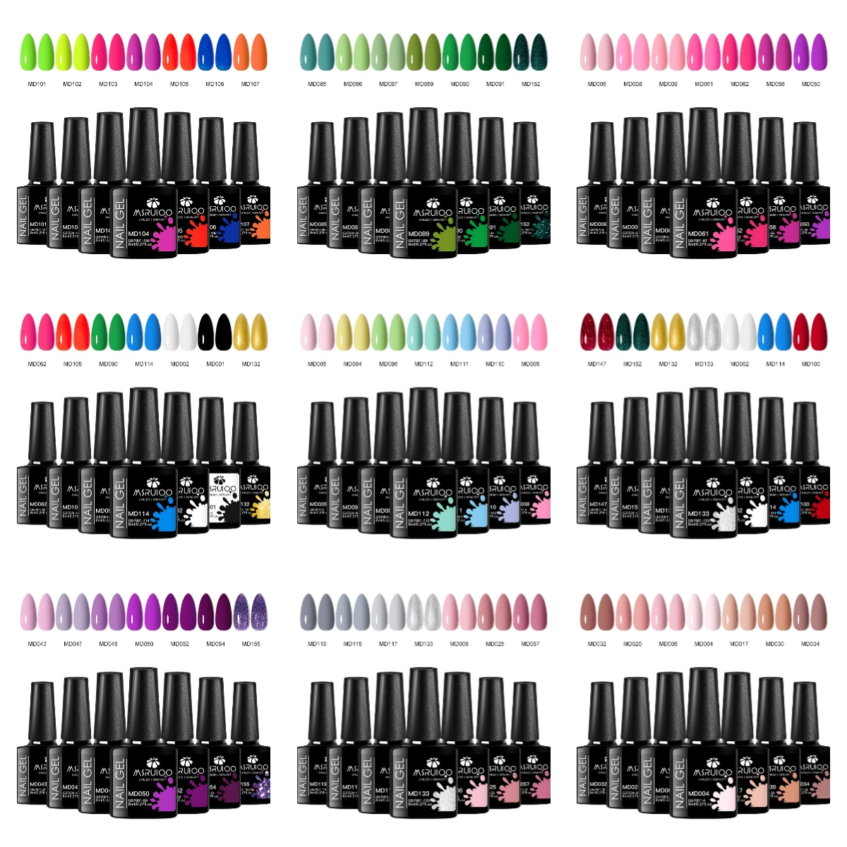 7pc Nail Gel Polish Set DIY Nail Art Design All For Decoration Soak Off UV Gel Long Lasting Manicure Painting Gel Vernis Kits-animated-img