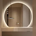 Luxury Smart Bath Mirrors Semicircular Bathroom Wall Mirror with Light Washbasin Defogging HD LED Bathroom Mirror Home Furniture