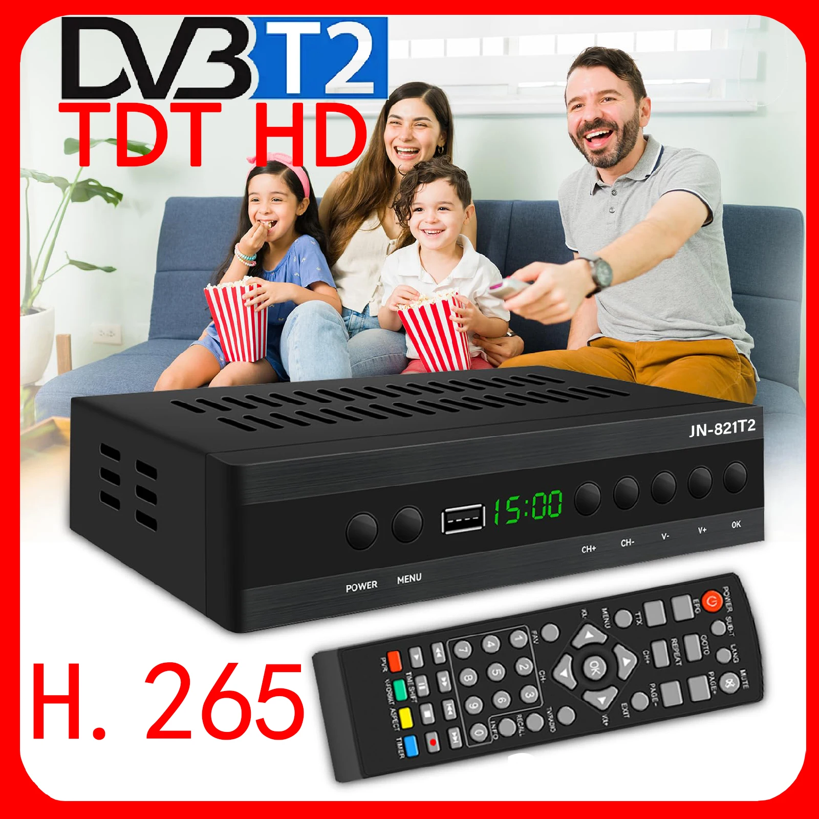 MicroData TDT HD TV receiver Spain, H.265, TDT HD decoder New 2024, DVB-T2, TDT HD tuner, TDT HD receiver-animated-img