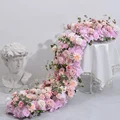 Artificial Flower Runner Wedding Decoration Floral Backdrop Arrangement Party Props Table Flower Runner Event Party Floral Decor preview-3