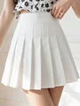 ZOKI White Women Pleated Skirts Summer High Waist Zipper Girls Dancing JK Mini Skirts Black Fashion Student A Line Faldas 2023 preview-1