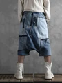 PFNW Darkwear Japanese Retro Niche Design Style Jeans Men Asymmetric Spliced Casual Short Pants Tide Chic Fashion Shorts 12A4384 preview-2