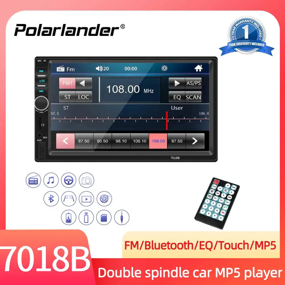 LeeKooLuu 7010 7023 2 Din 7 Inch Touch Screen Player Car Radio