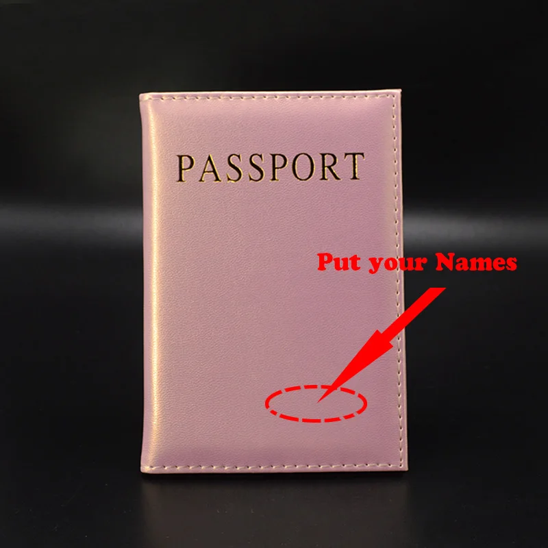 Personalized  Passport Cover Women Pink Travel Covers for Passports with names Girls wedding passport cover invitations-animated-img