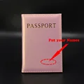 Personalized  Passport Cover Women Pink Travel Covers for Passports with names Girls wedding passport cover invitations