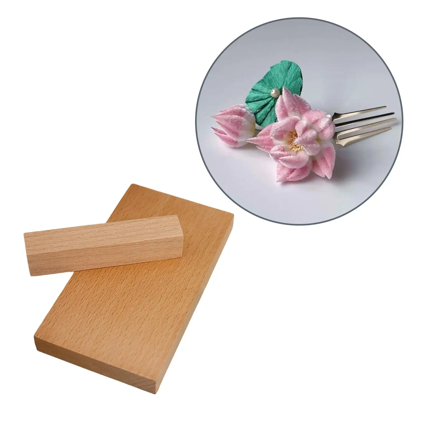 Wooden Party Flower Making Tool Hand Craft Accessories for Beginner Fabric Flower Maker Handicraft Silk Velvet Flowers Maker-animated-img