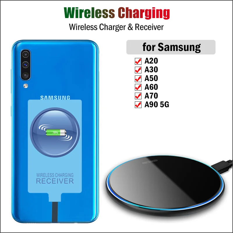 intestine val pronunție  Cumpără Accesorii pentru telefoane mobile | Wireless Charger & Type-C  Receiver for Samsung Galaxy A20 A30 A50 A60 A70 A90 5G Qi Wireless Charging  Adapter USBC Connector