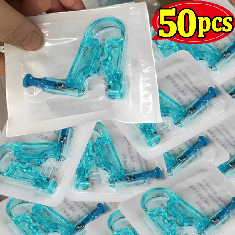 Disposable Blue Ear Piercing Gun Kit Asepsis Healthy Safety Nose Earring Piercer Tool Set Machine Set Ear Studs Body Jewelry-animated-img