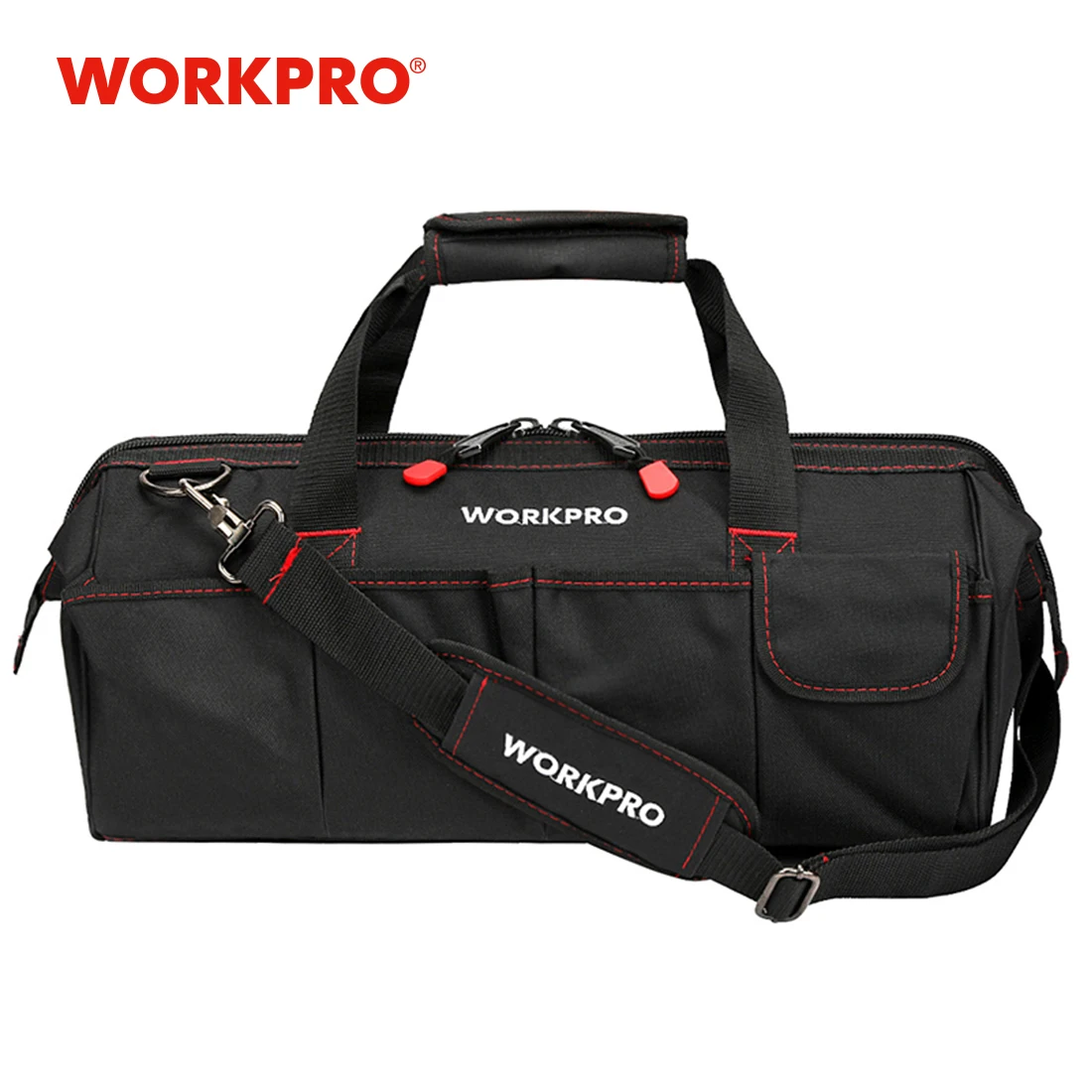 WORKPRO Tool Bag,  Portable Waterproof Electrician Bag Multifunction Canvas Tool Organizer for Repair Installation HVAC-animated-img