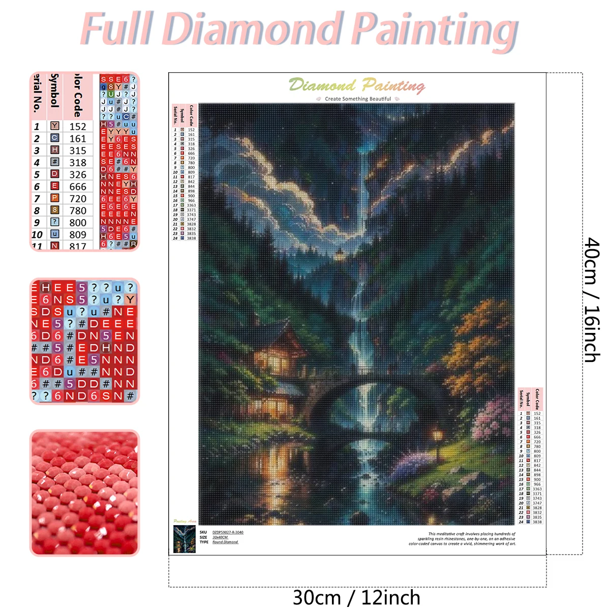 RUOPOTY 5D DIY Full Square Diamond Painting Landscape Peak Drill Modern House Craft Kit Friend Gift Wall Decoration-animated-img