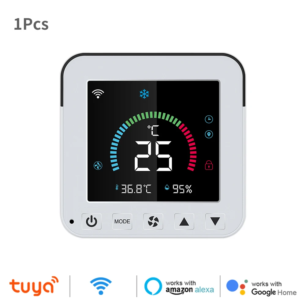 Tuya WiFi Thermostat Air Conditioner IR Temperature Humidity Infrared Controller USB Power LCD Touch Screen Google Home Alexa-animated-img