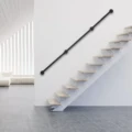 3.66m/12ft Wall-mounted Pipe Handrail, Metal Staircase Railing, Sturdy, Black