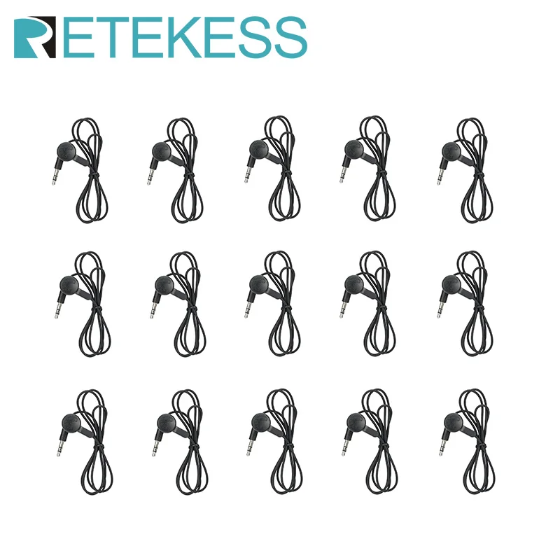 Retekess TT019 Headphones 3.5mm Single-ear Disposable Earphone For Wireless Tour Guide System T131/TT122/TT109/TT110 Receiver-animated-img