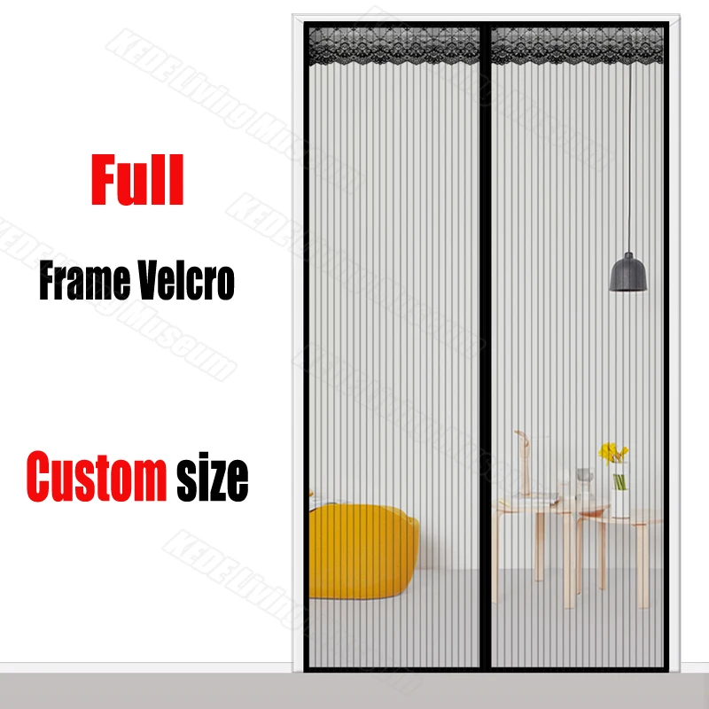 Magnetic Anti Mosquito Net door curtain screen Mesh Automatic Closing Full Frame Self abhesive Easy Installation,Custom Size-animated-img