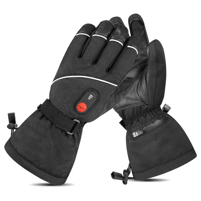 Skiing Heated Gloves Touch Screen Winter Warm Motorcycle Waterproof Rechargeable Heating Thermal Gloves For Snowmobile Men Women-animated-img