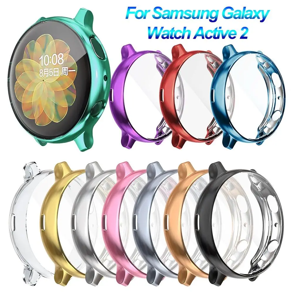 1Pcs Slim Full Cover 40mm 44mm For Samsung Galaxy Watch Active 2 Electroplate Screen Protector TPU Watch Case-animated-img