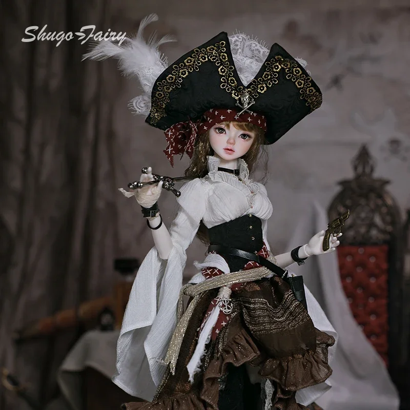 ShugaFairy Lynn Bjd Doll 1/4 Bariy Body  Middle Ages Sea Warrior Pirate Captain Moveable Joints Full Set FashionDoll-animated-img