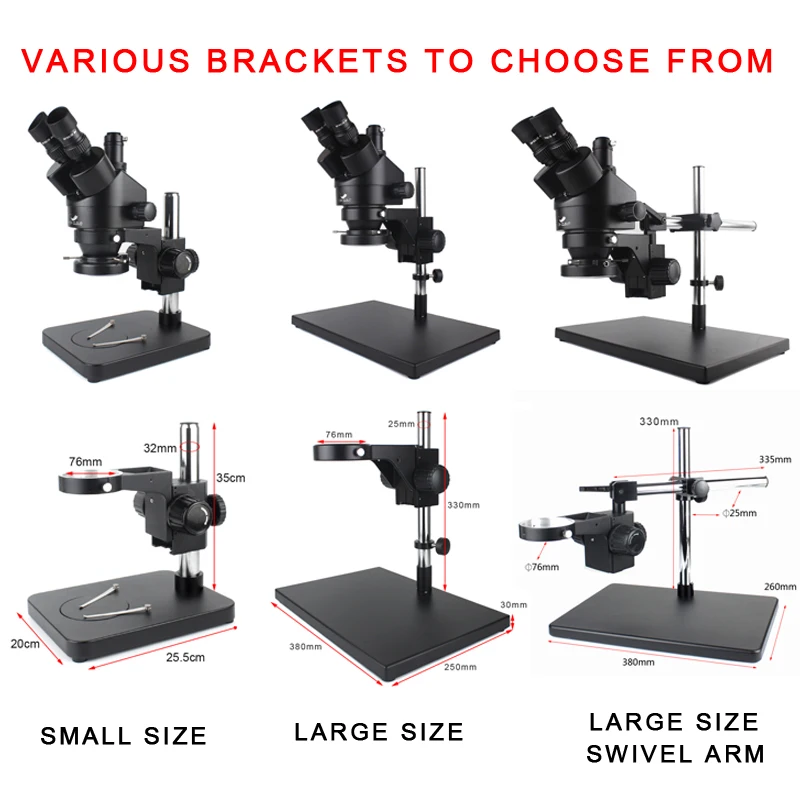 Simul-Focal 7X-45X Continuous Zoom Stereo Trinocular Microscope Barlow Lens For Phone Lab PCB Watch Jewelry Repair Soldering-animated-img