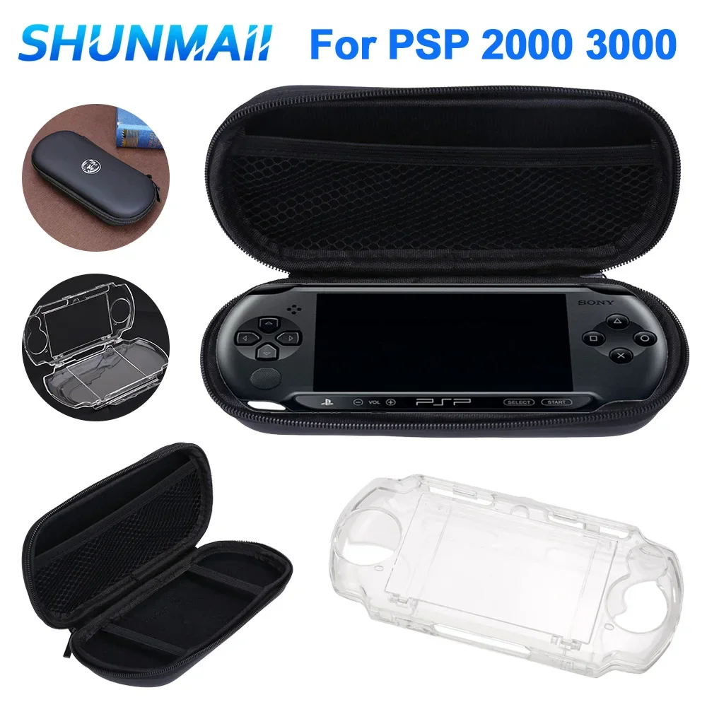 Hard Case EVA Carrying Storage Bag for PSP2000 3000 Organizer Box Case Protector Clear Crystal Cover for Sony Playstation-animated-img