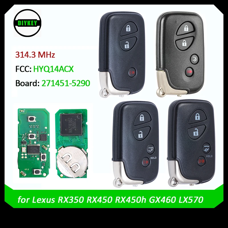  DIYKEY Keyless Smart Remote Key 314 3MHz For Lexus RX350 RX450 RX450h GX460 
