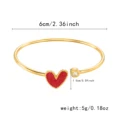 Stainless Steel Love Heart Shape Open Bracelet For Women Gold Plated Crystal Zircon Exquisite Open Bangle Waterproof Jewelry preview-4