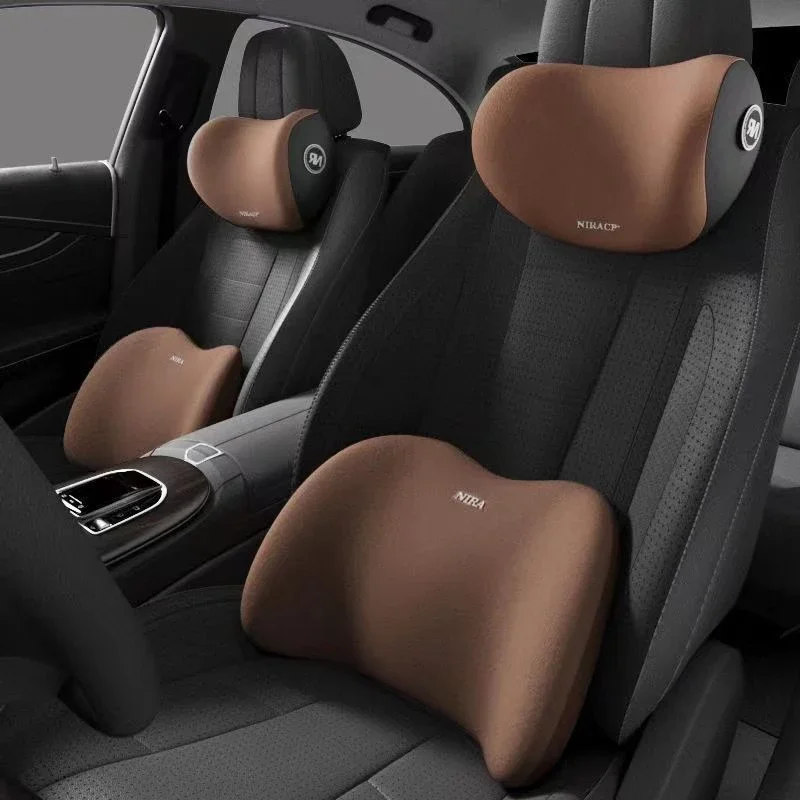 Car Headrest/Lumbar Support Car Neck Pillow Waist Cushion Driver Seat Backrest Car Cushion Driving Lumbar Support Waist Support-animated-img
