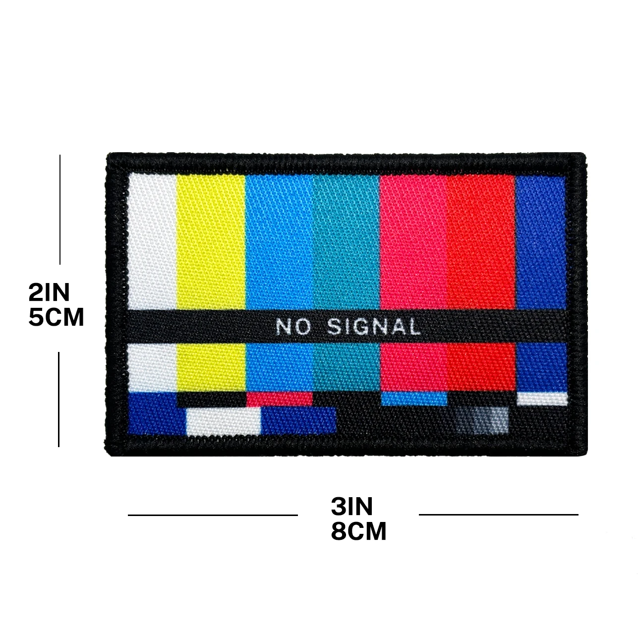 No signal late night tv joke meme 2"x3" morale patch with hook and loop backing-animated-img